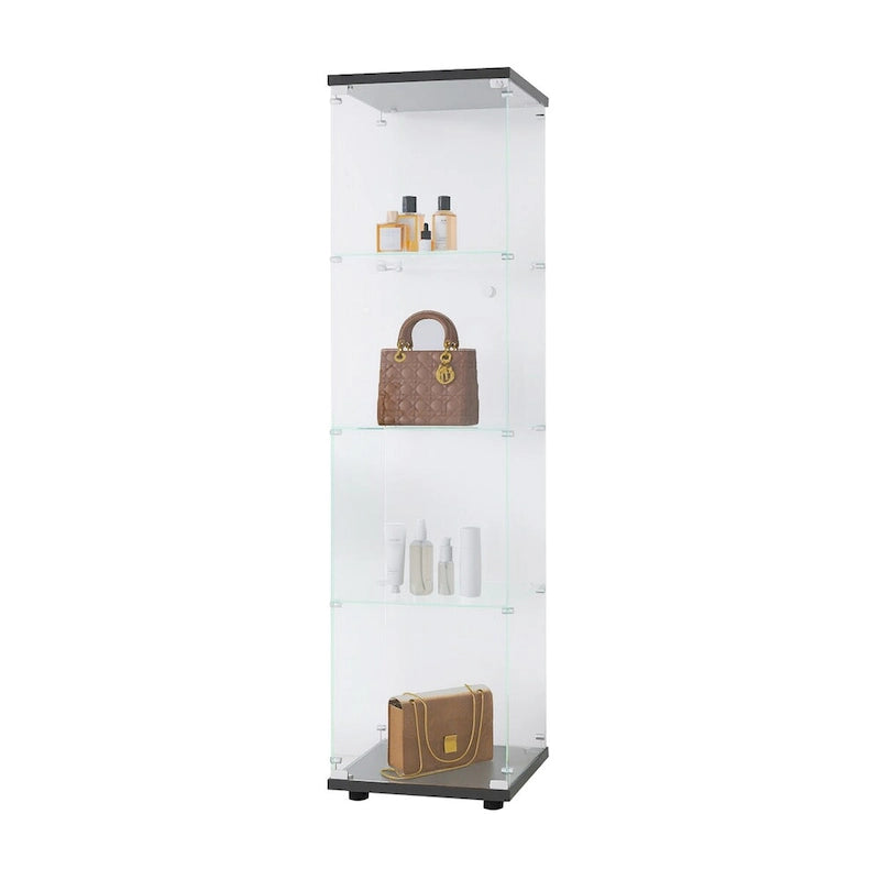 Glass Display Cabinet 4 Shelves with Door
