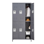 6 Door 72H Metal Lockers With Lock for Employees,Storage Locker Cabinet for Home Gym Office School Garage,Gray