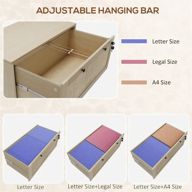 2 Drawer File Cabinet with Lock,Vertical Filing Cabinet with Keys