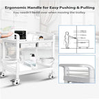 Medical Carts with Wheels 2 Tier Mobile Esthetician Cart 330 LBS Load Hospital Trolley Cart for Ultrasound Scanner Utility