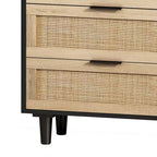 6-Drawer Rattan Storage Dresser - 59.06"L x 15.75"W x 29.53"H