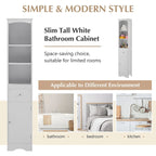 Tall Bathroom Cabinet Freestanding Storage Cabinet with Drawer - 13.4L x 9.1W x 66.9H