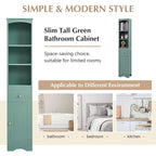 Tall Bathroom Cabinet Freestanding Storage Cabinet with Drawer - 13.4L x 9.1W x 66.9H