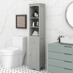 Tall Bathroom Cabinet Freestanding Storage Cabinet with Drawer - 13.4L x 9.1W x 66.9H