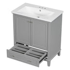Bathroom Cabinet with Doors and Drawer