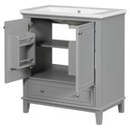 Bathroom Cabinet with Doors and Drawer