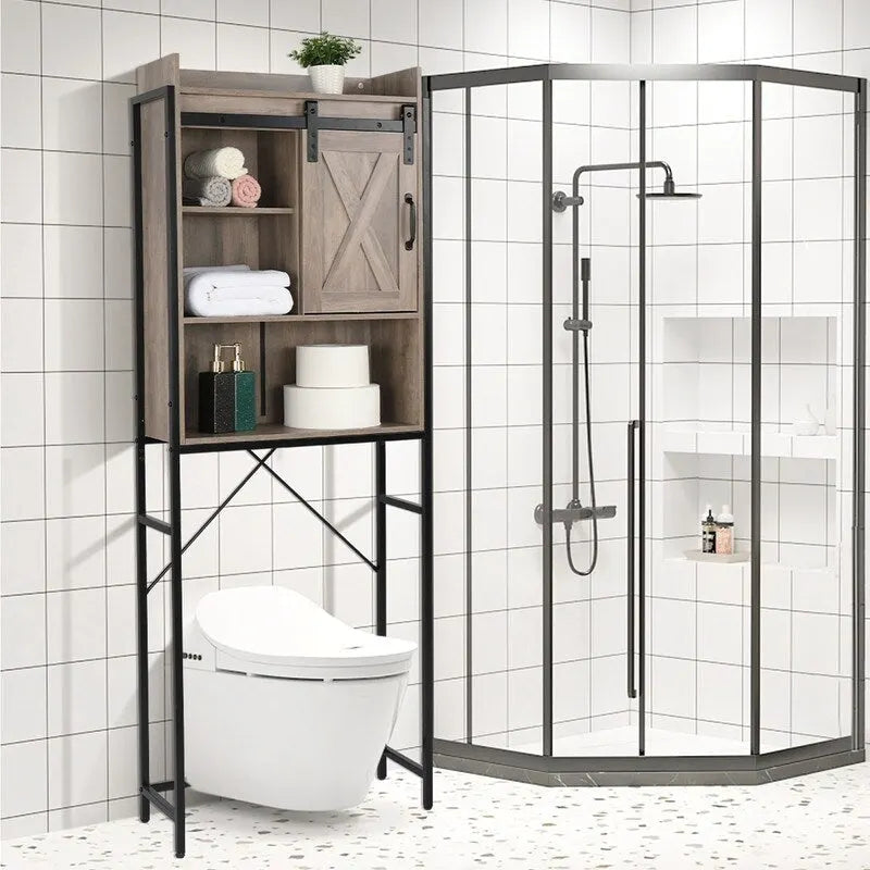 Three-Layer Retro Style MDF Bathroom Cabinet