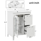 Bathroom Vanity Cabinet with Two Drawers and Door