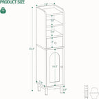 Corner Floor Cabinet with Drawers and Doors - 7.9D x 7.9W x 33.5H