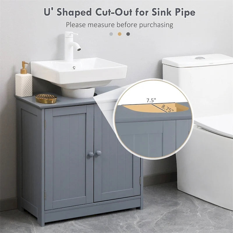Bathroom Vanity Cabinet with 2 Doors and Adjustable Shelf (No Sink)