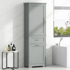 68 in. Tall Freestanding Bathroom Storage Cabinet with 2 Drawers and Adjustable Shelf