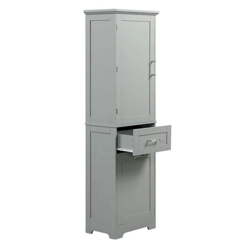 68 in. Tall Freestanding Bathroom Storage Cabinet with 2 Drawers and Adjustable Shelf