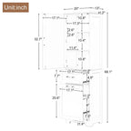 68 in. Tall Freestanding Bathroom Storage Cabinet with 2 Drawers and Adjustable Shelf