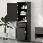 68 in. Tall Freestanding Bathroom Storage Cabinet with 2 Drawers and Adjustable Shelf