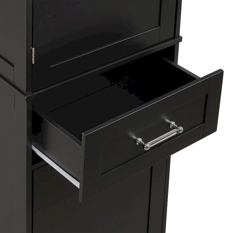 68 in. Tall Freestanding Bathroom Storage Cabinet with 2 Drawers and Adjustable Shelf