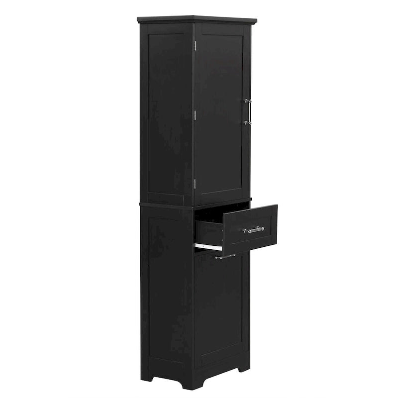 68 in. Tall Freestanding Bathroom Storage Cabinet with 2 Drawers and Adjustable Shelf