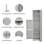 61 H Bathroom Cabinet,Narrow Toilet Organizer Side Corner Storage Tall Corner Cabinet