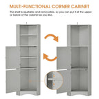 61 H Bathroom Cabinet,Narrow Toilet Organizer Side Corner Storage Tall Corner Cabinet