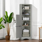 61 H Bathroom Cabinet,Narrow Toilet Organizer Side Corner Storage Tall Corner Cabinet