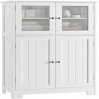 Storage Cabinet with Adjustable Shelves Glass Doors - 11.8D x 23.6W x 42.7H
