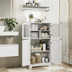 Storage Cabinet with Adjustable Shelves Glass Doors - 11.8D x 23.6W x 42.7H