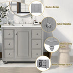 36 Inch Bathroom Vanity Cabinet with Resin Sink and Adjustable Shelves