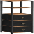 6 Tier Corner Shelf Stand with 3 Drawers - 11.8L x 11.8W x 55.5H