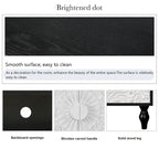 Black and White Sideboard with Carved Door Panels and Adjustable Shelves