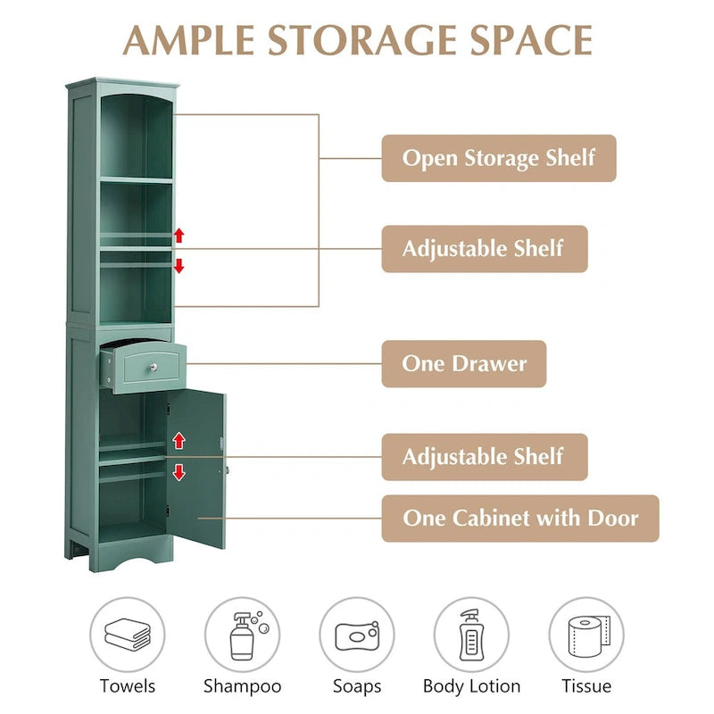 Freestanding Storage Cabinet with Drawer