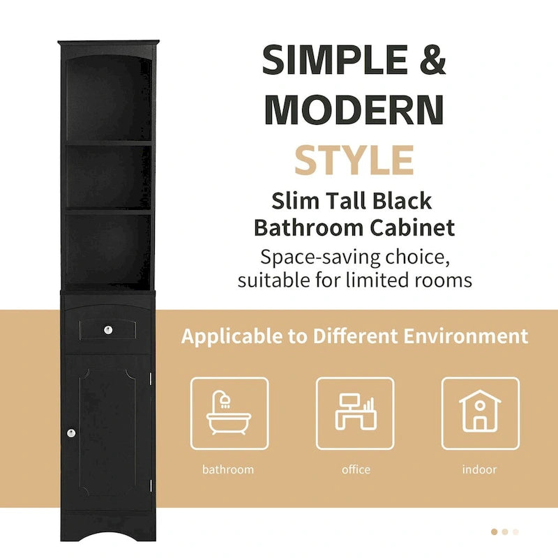 Freestanding Storage Cabinet with Drawer