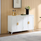 4-Door Sideboard Buffet with Adjustable Shelves and Soft-Close Hinges – White, MDF