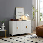 4-Door Sideboard Buffet with Adjustable Shelves and Soft-Close Hinges – White, MDF
