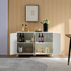 4-Door Sideboard Buffet with Adjustable Shelves and Soft-Close Hinges – White, MDF
